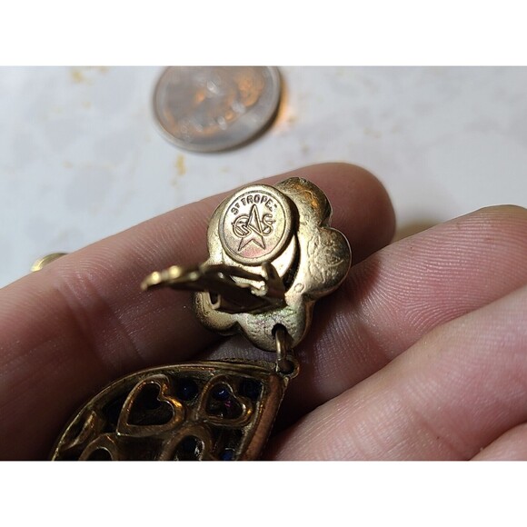 Gas Bijoix St Tropez Vintage Designer Statement Signed Clip On Earrings - Picture 4 of 6